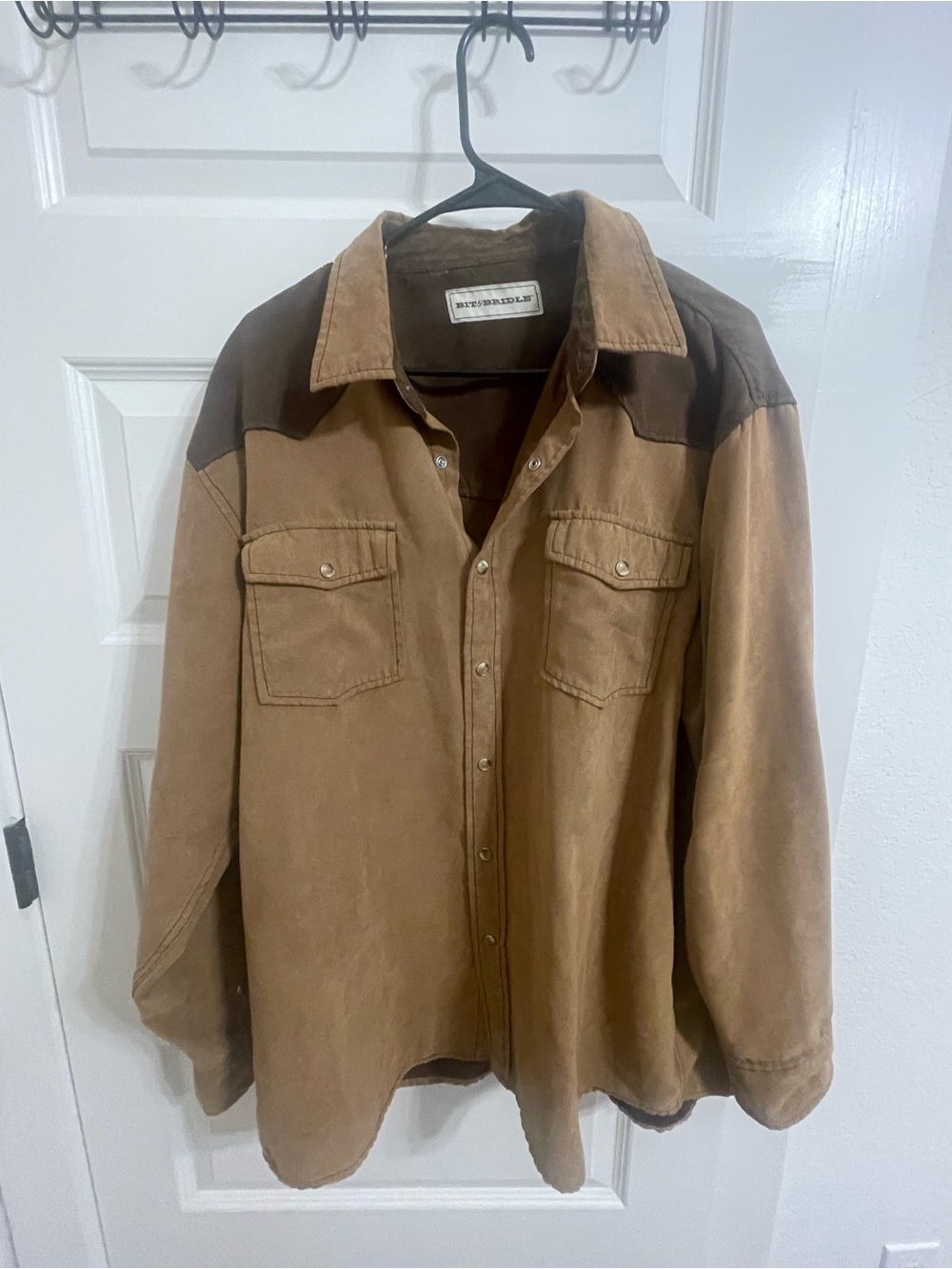Bit & Bridle Brown Suede Western Shirt Jacket